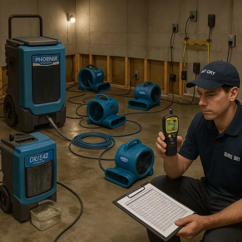 Structural Drying and Dehumidification process in Keytesville, MO